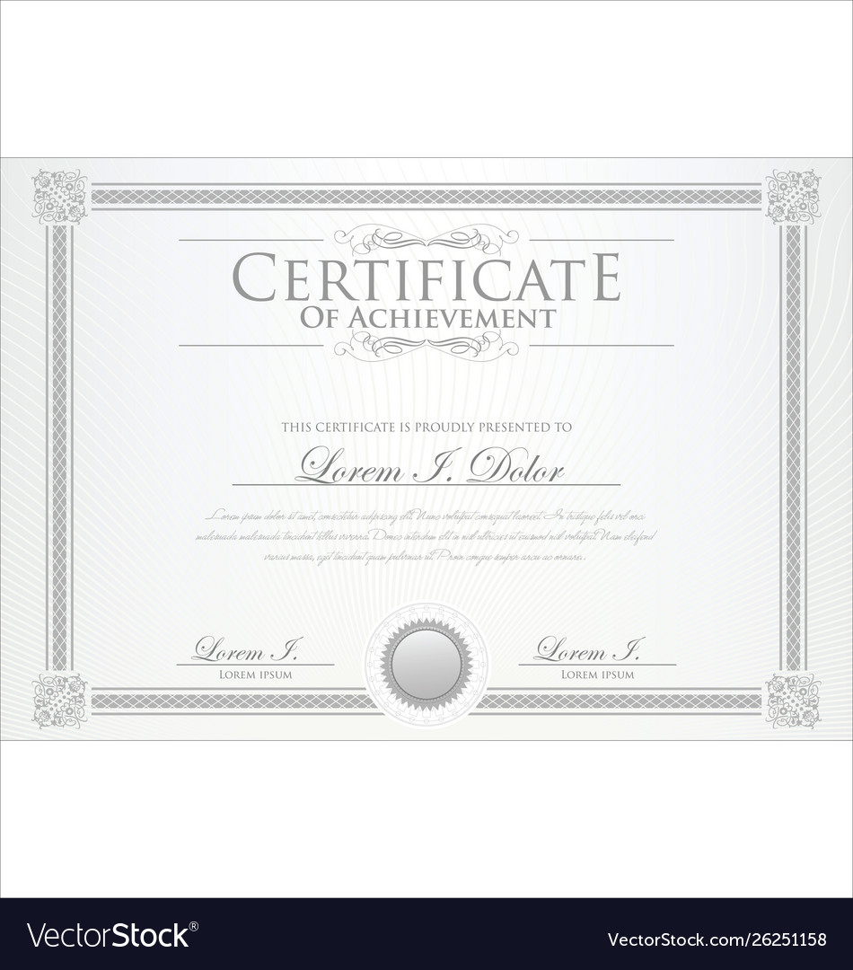 Gray certificate template Royalty Free Vector Image