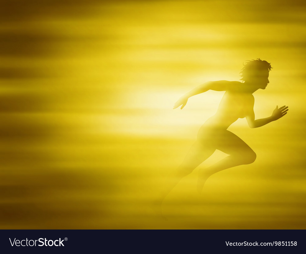 Woman running for gold