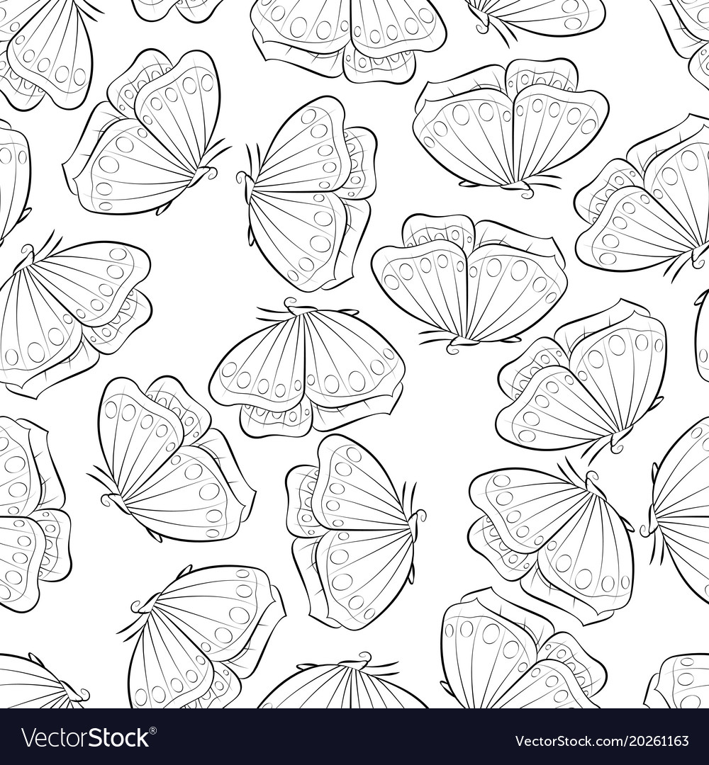 A beautiful butterfly flying seamless pattern