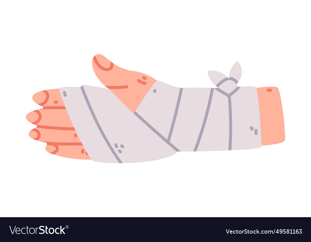 Bandaged hand first aid for injured body part Vector Image