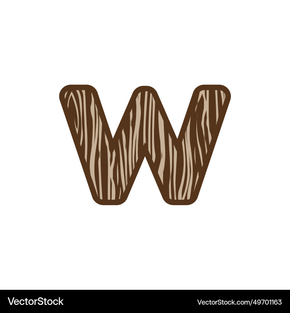 Letter w wood carpentry logo Royalty Free Vector Image