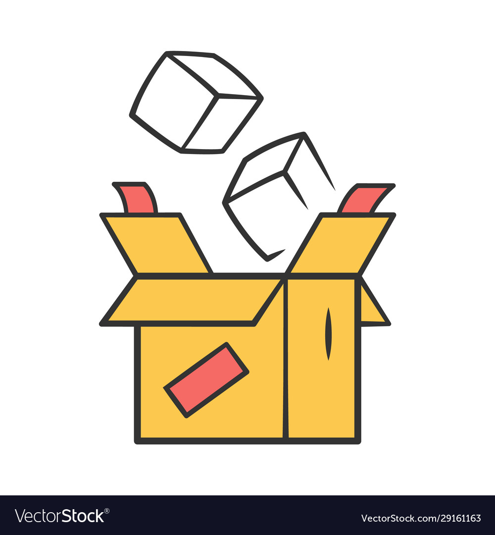 Parcel packing yellow color icon order packaging Vector Image