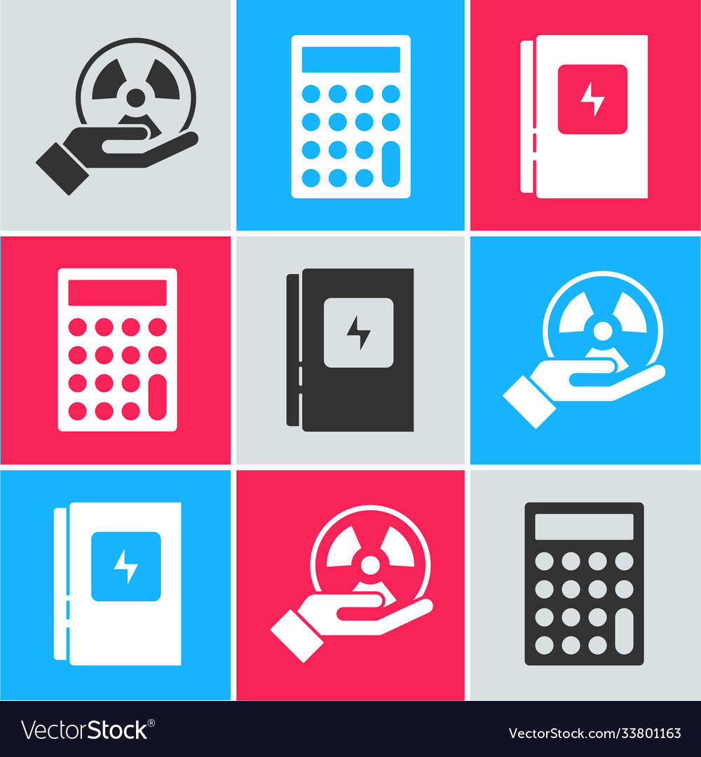 Set radioactive calculator and electrical panel Vector Image