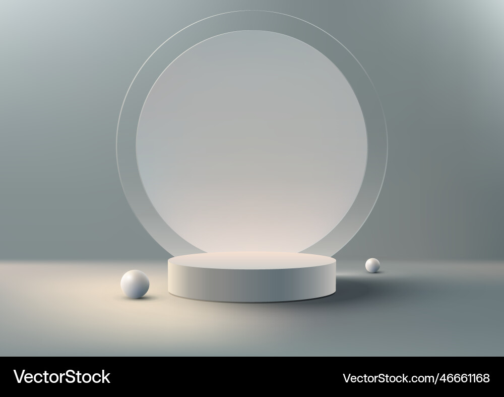 3d realistic modern style empty white podium Vector Image