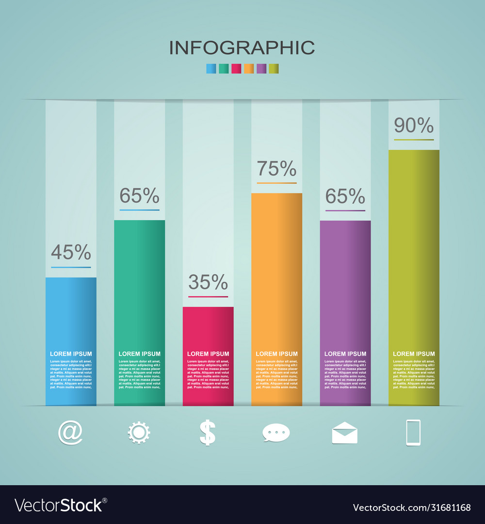 Bar chart graph steps diagram statistical Vector Image