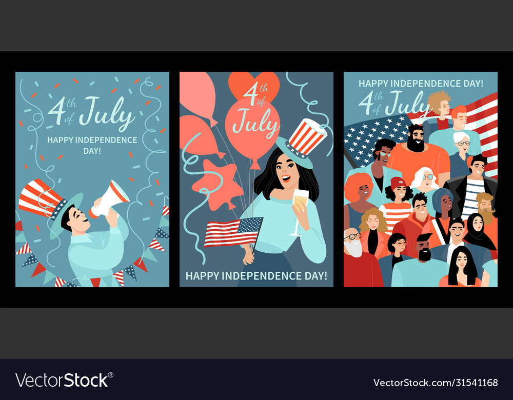 Cards for independence day america vector image Cards for independence day america
