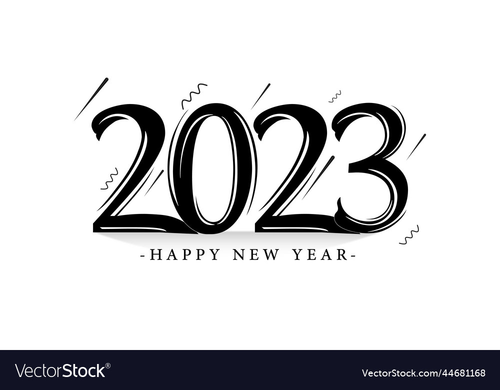 Happy new year 2023 text typography design Vector Image