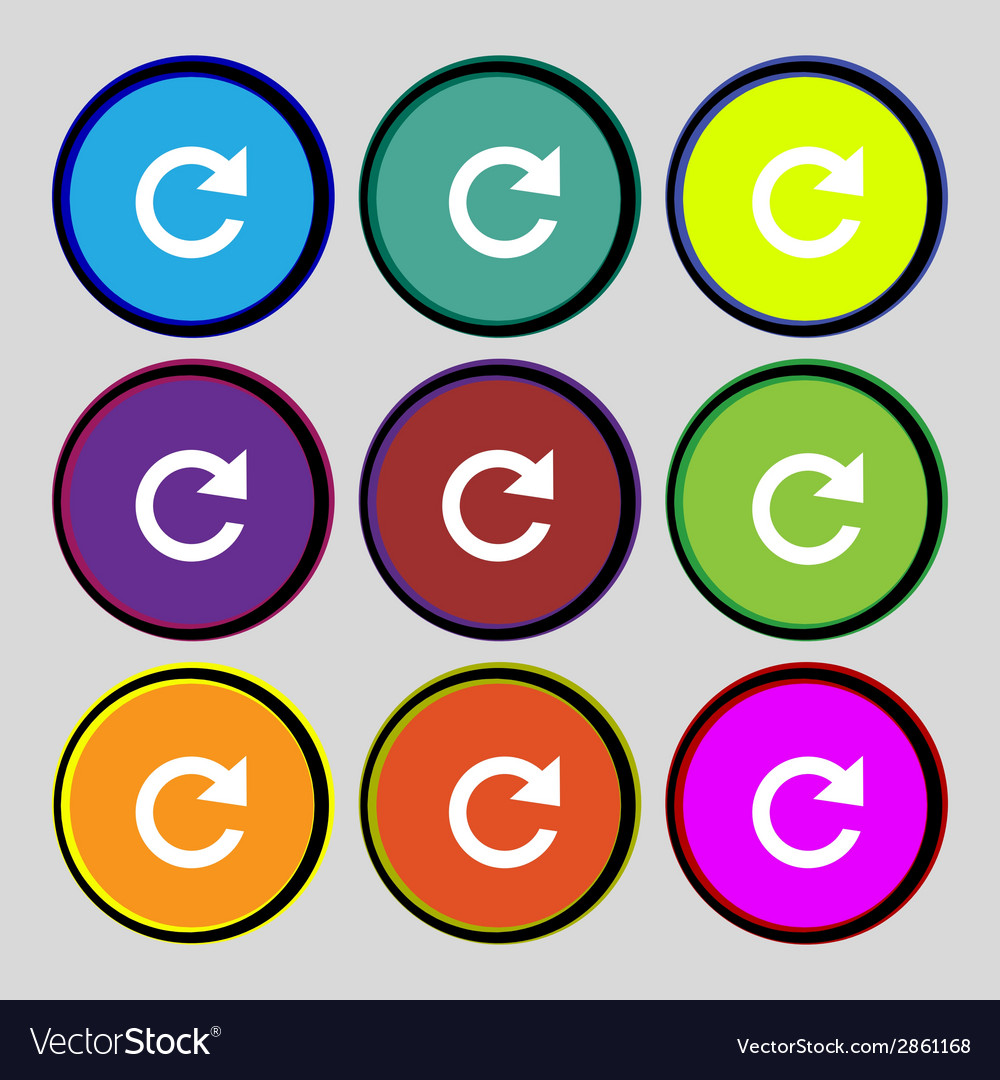 Update sign icon full rotation arrow symbol set Vector Image