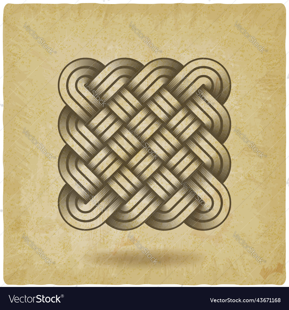 Weaving symbol abstract knot icon on vintage Vector Image