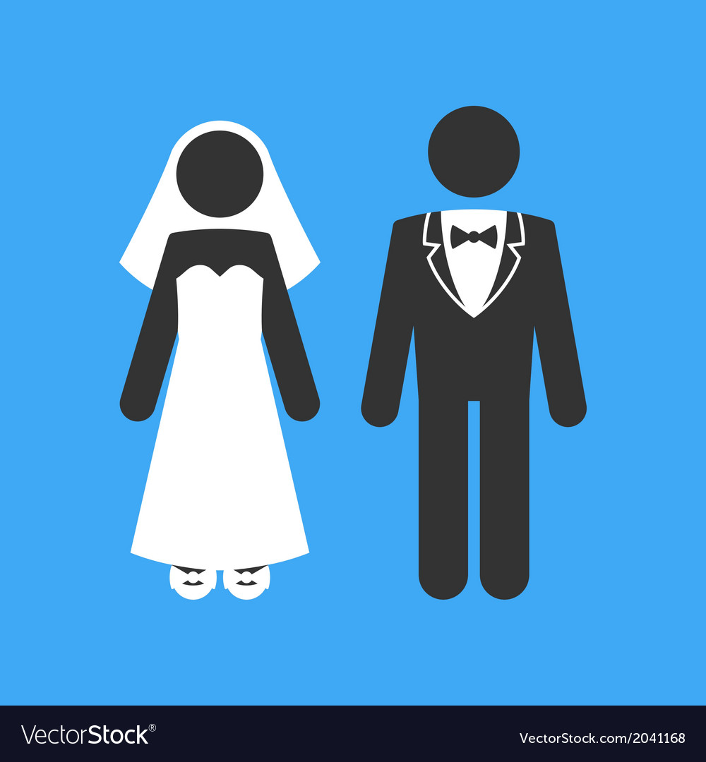 wedding couple marriage invitation template vector image