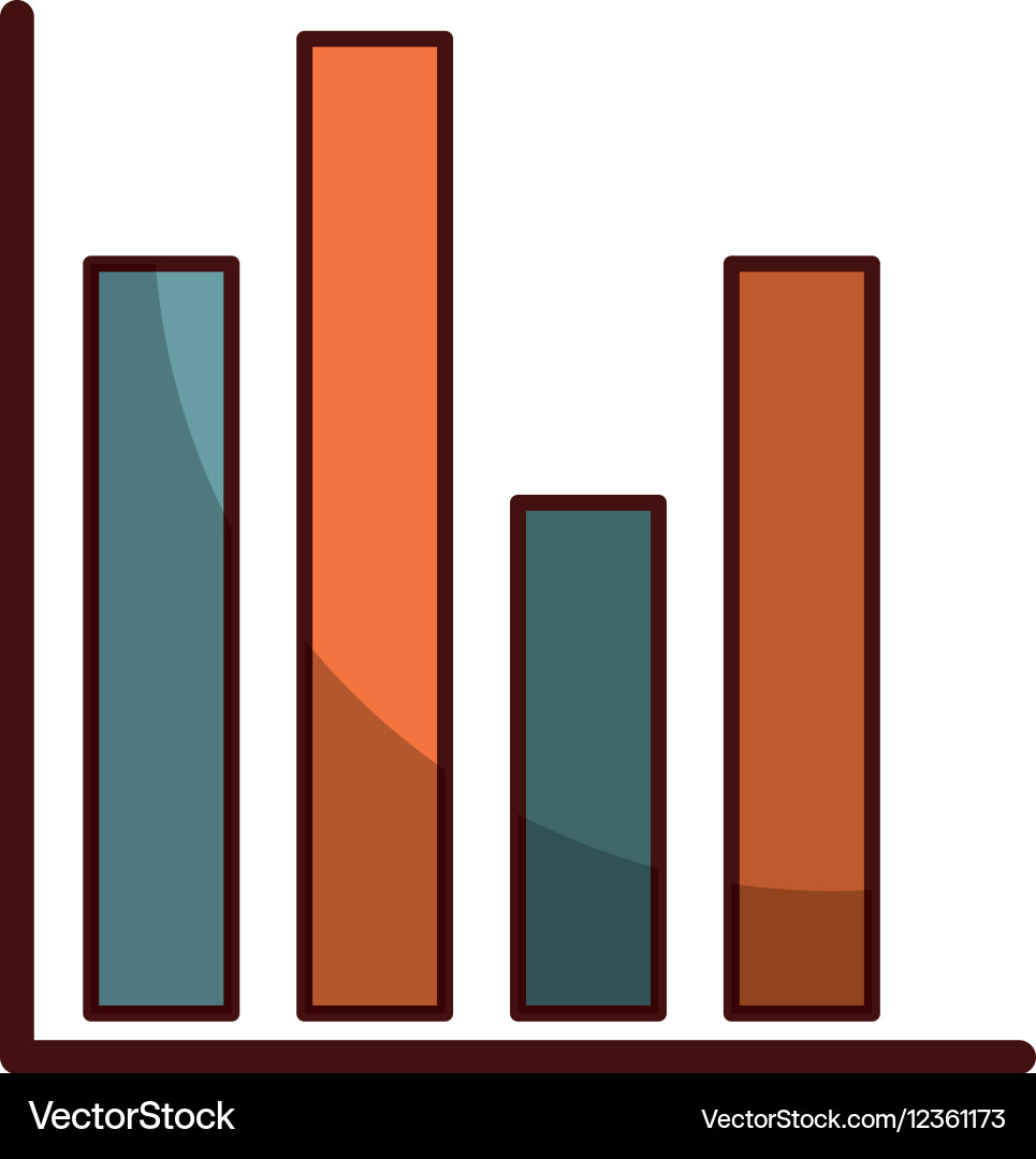 Bars statistics isolated icon Royalty Free Vector Image