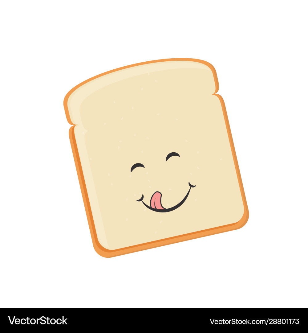 Cartoon toast bread icon bread toast smiling Vector Image