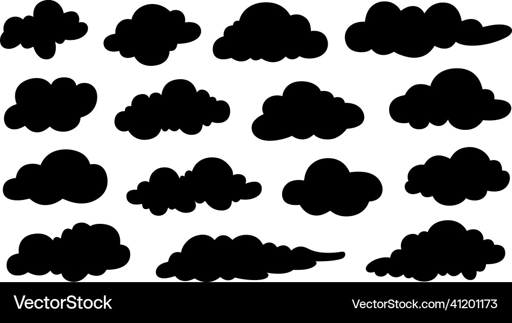 Collection of different clouds Royalty Free Vector Image