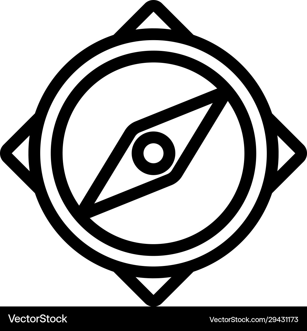 Compass tourist icon isolated contour Royalty Free Vector