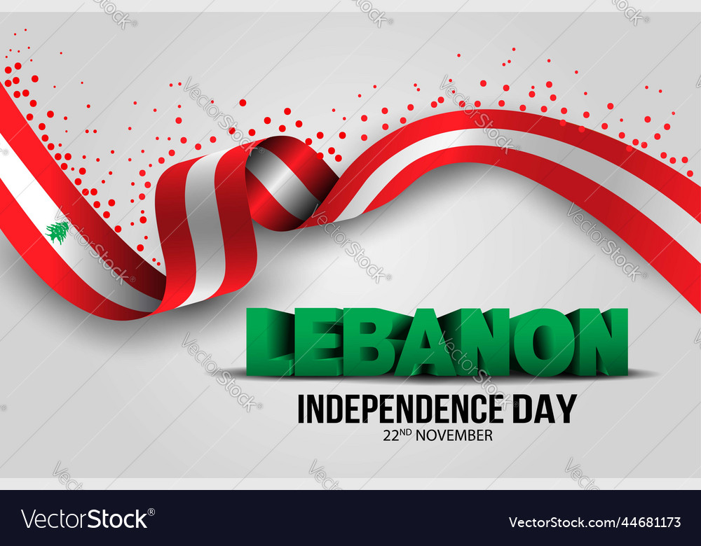 Happy independence day lebanon greetings design Vector Image