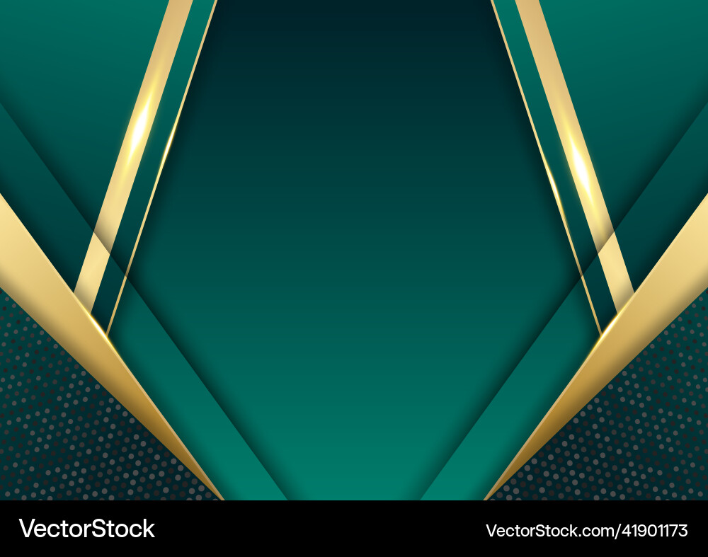 Modern dark green and gold abstract background Vector Image