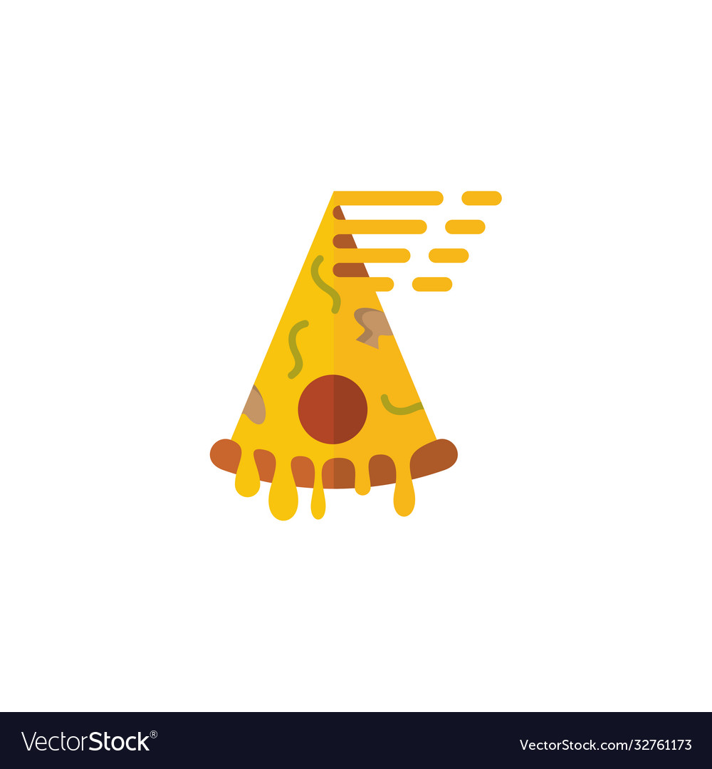 Pizza logo icon design fast concept Royalty Free Vector