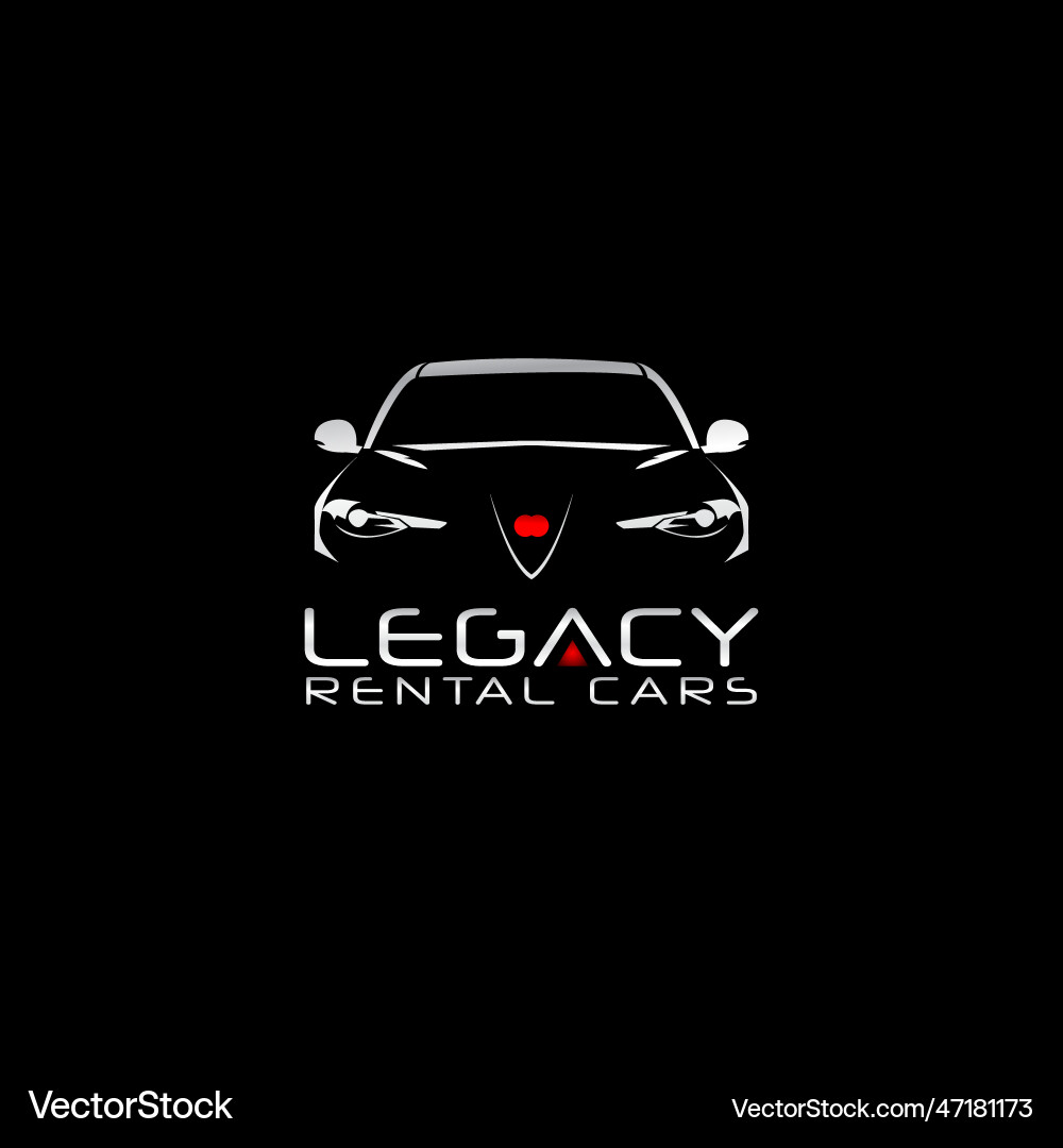 Rental car logo silver on dark background Vector Image