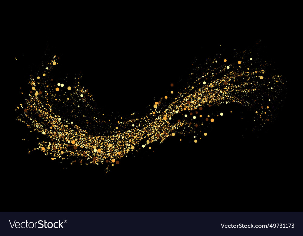 Scattered Gold Particles On A Dark Background Vector Image