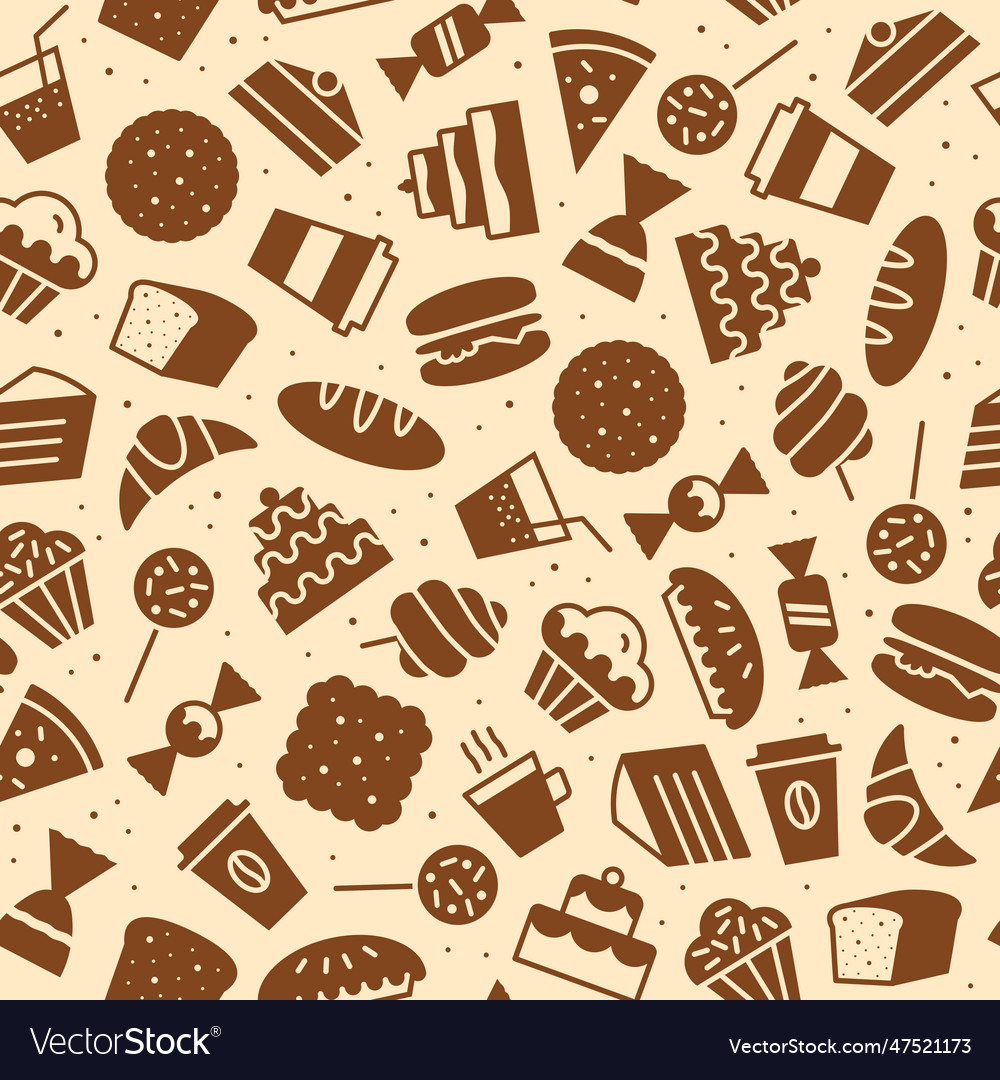 Sweet seamless pattern flat style Royalty Free Vector Image