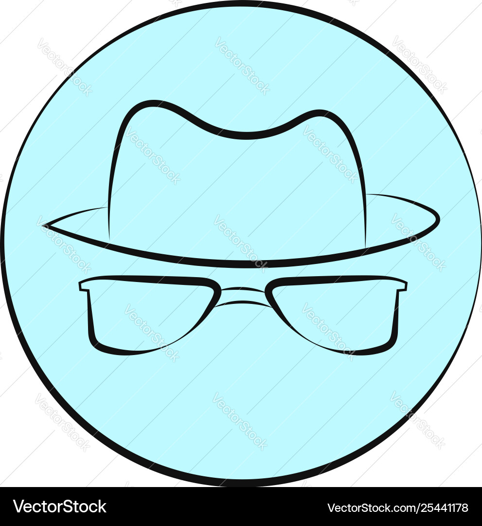 A hat and glasses icon or color Royalty Free Vector Image