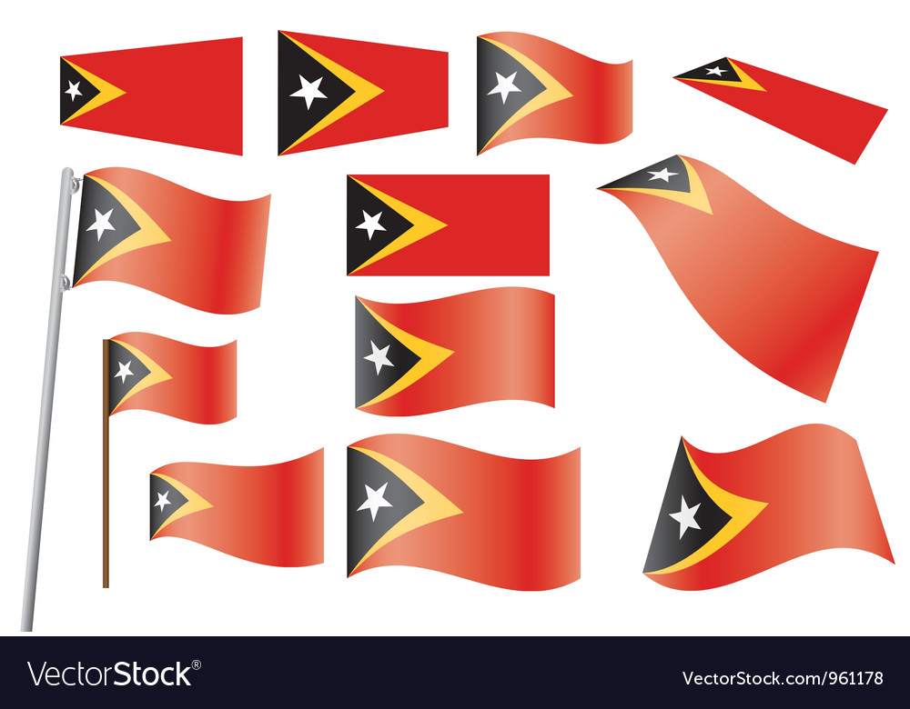 Flag of east timor Royalty Free Vector Image - VectorStock