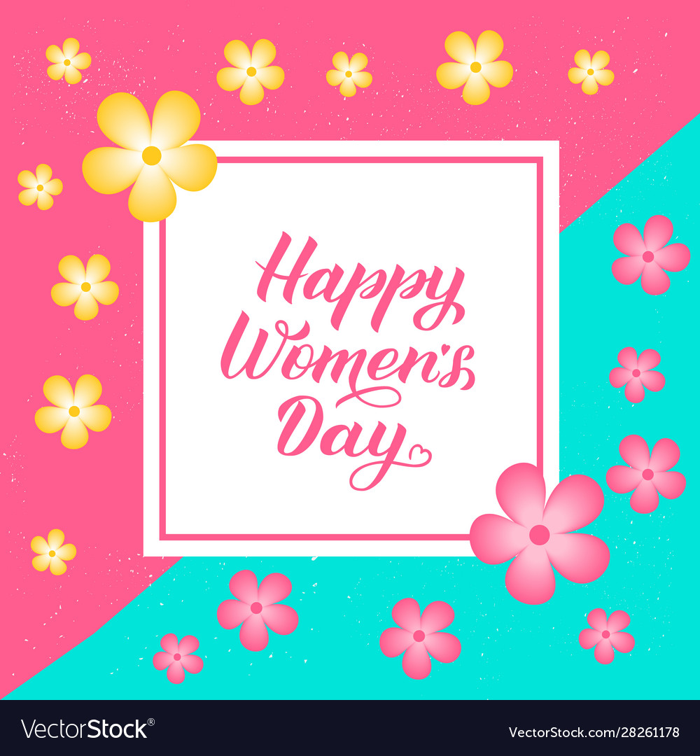 Happy women s day calligraphy lettering Royalty Free Vector