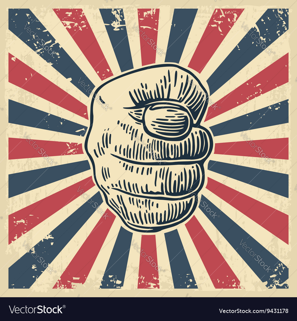 Male hand showing a fig sign Royalty Free Vector Image