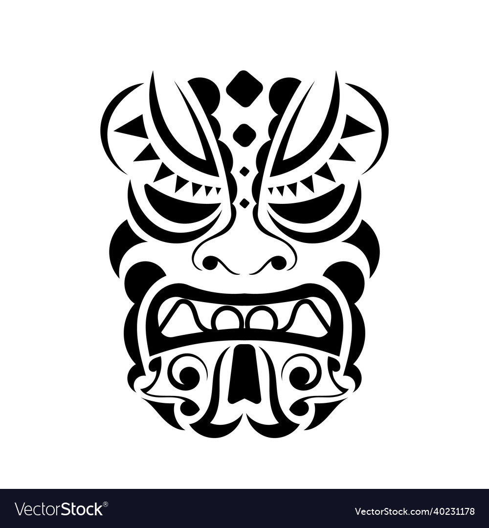 Mask face tattoo ornament maori style african Vector Image