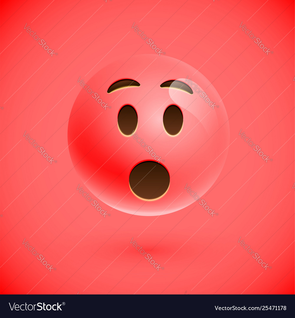 Red Realistic Emoticon Smiley Face Royalty Free Vector Image 6591