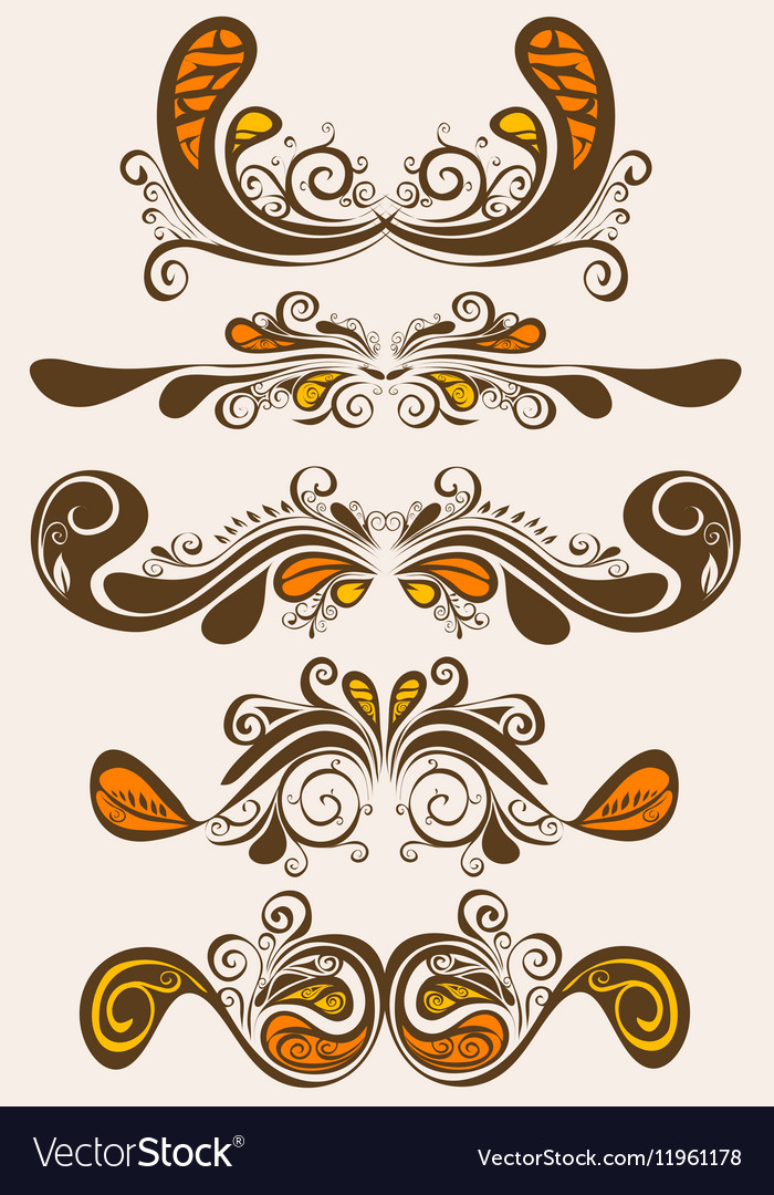 Retro ornament set Royalty Free Vector Image - VectorStock