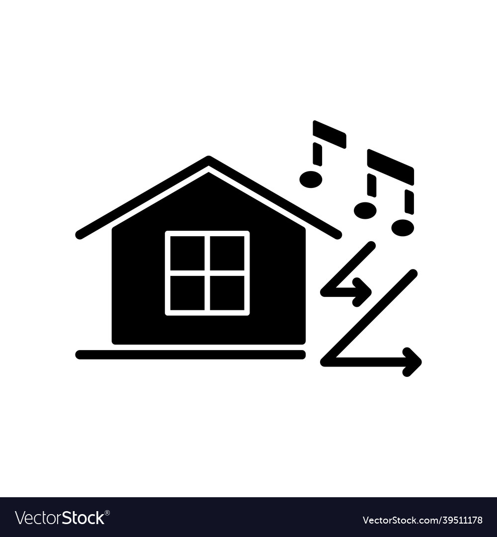 Sound insulation black glyph icon Royalty Free Vector Image