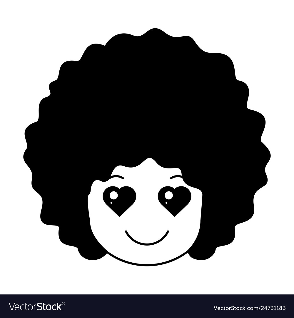 Cartoon Head Man In Love Kawaii Character Vector Image