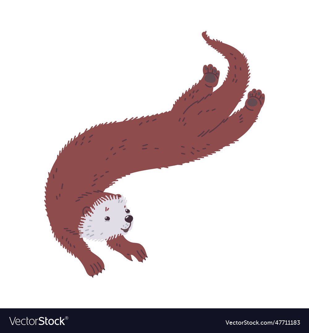 Cute cartoon sea otter Royalty Free Vector Image