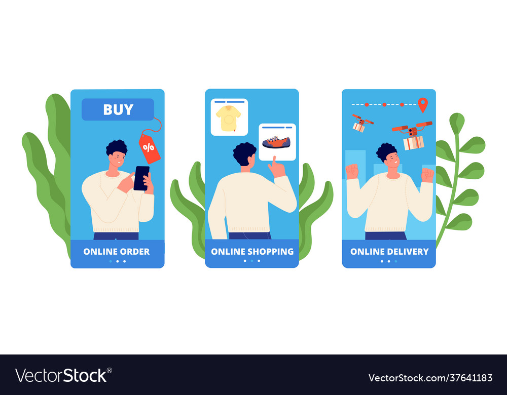 mobile-app-shopping-template-online-shop-easy-vector-image
