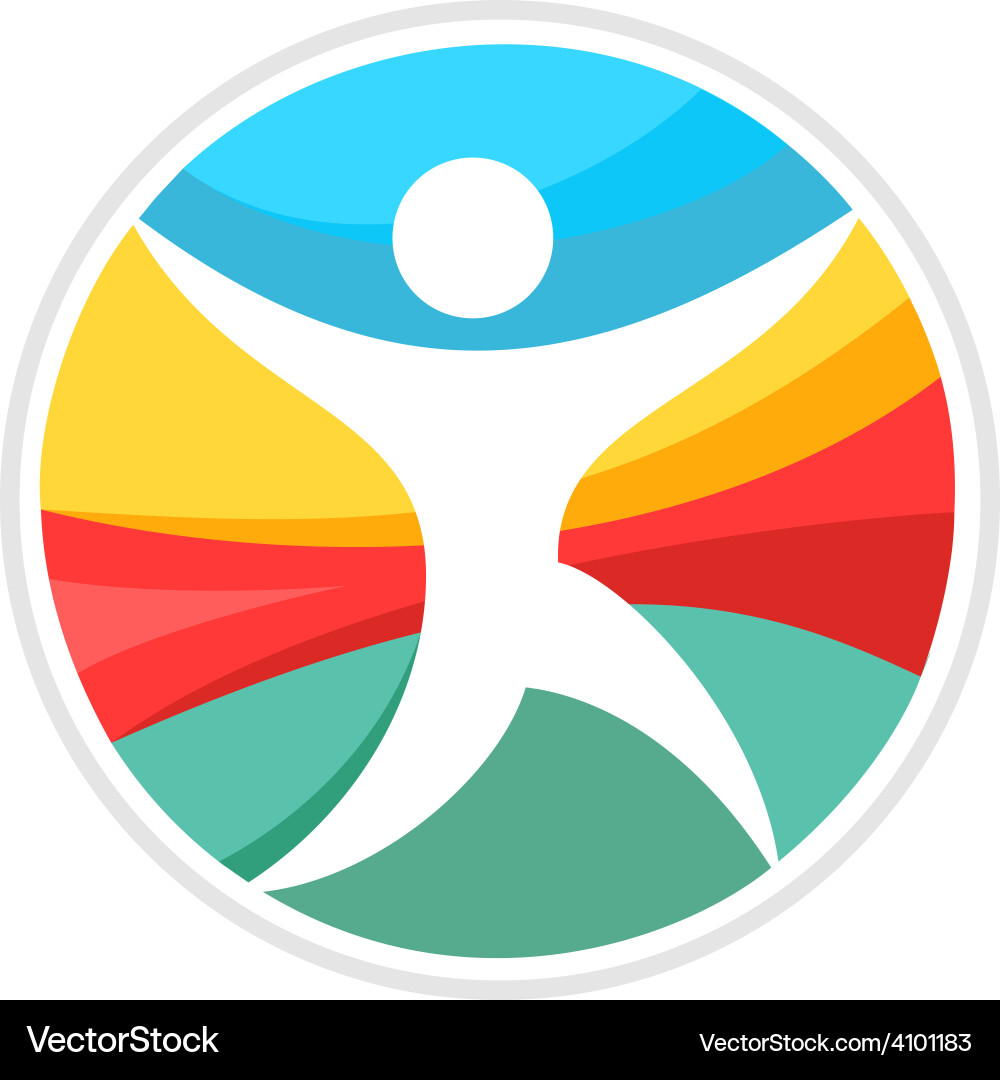 Running man logo template Royalty Free Vector Image
