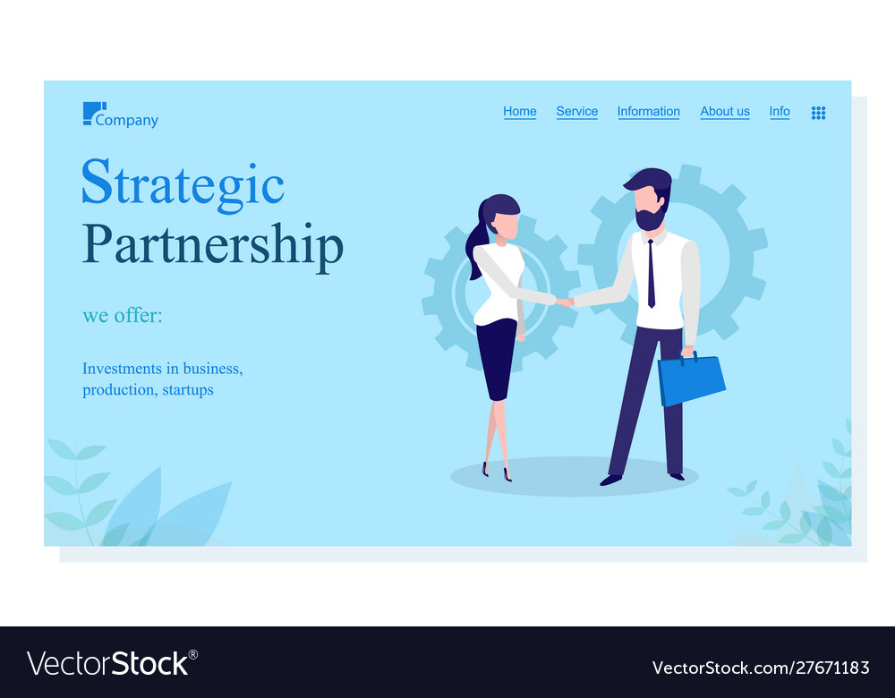 Strategic partnership meeting man and woman Vector Image