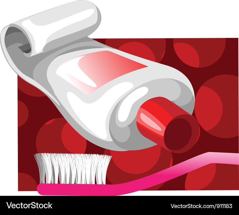 Tooth paste and brush Royalty Free Vector Image