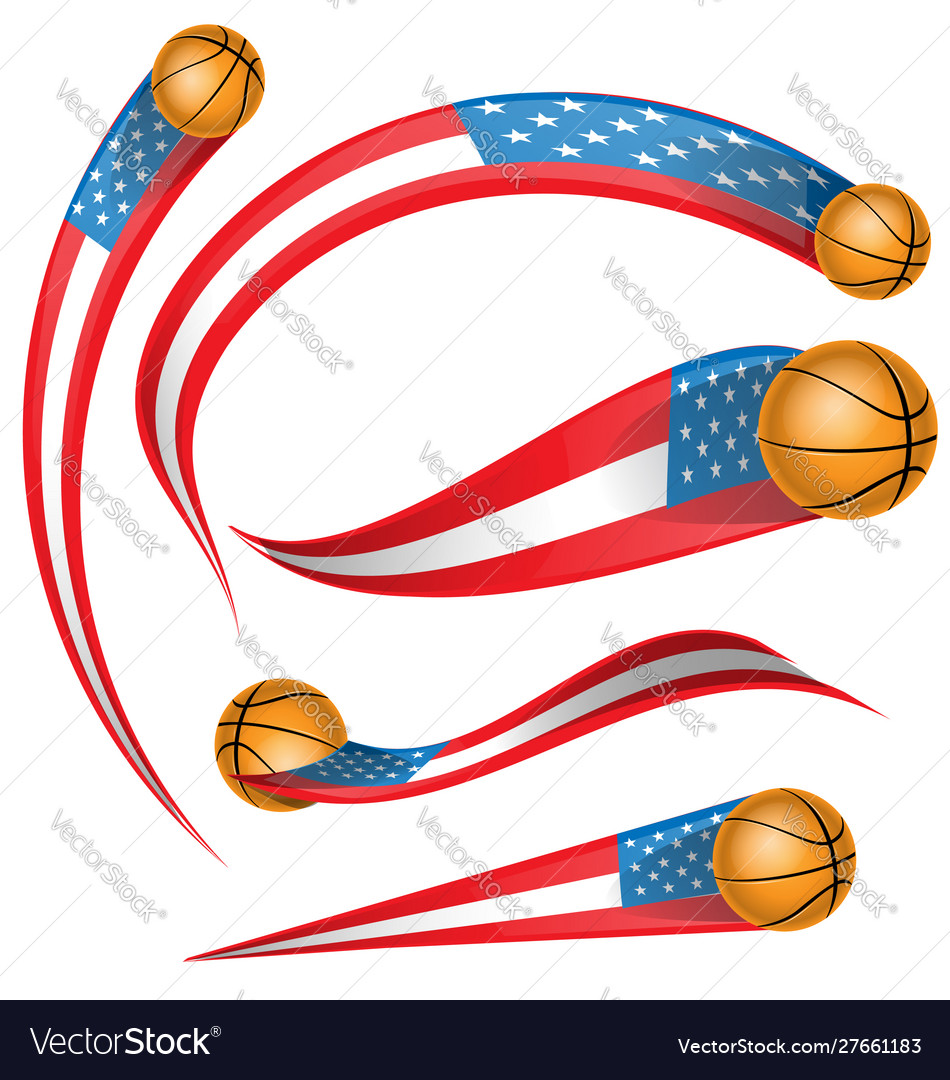 Usa flag element with soccer ball vector image Usa flag element with soccer ball