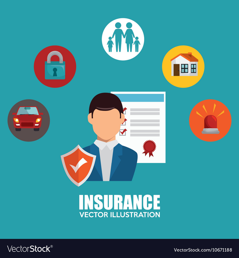 Agent insurance set protection design Royalty Free Vector