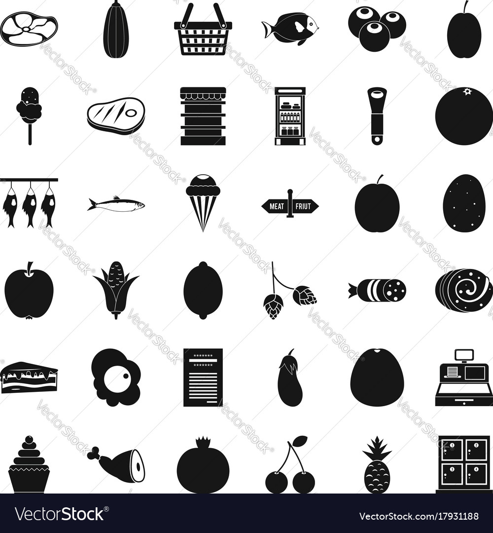 cash register icons set simple style royalty free vector