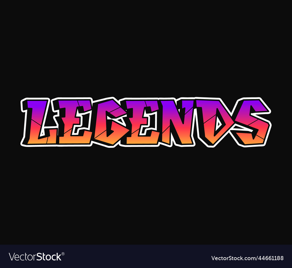 legends-word-trippy-psychedelic-graffiti-style-vector-image