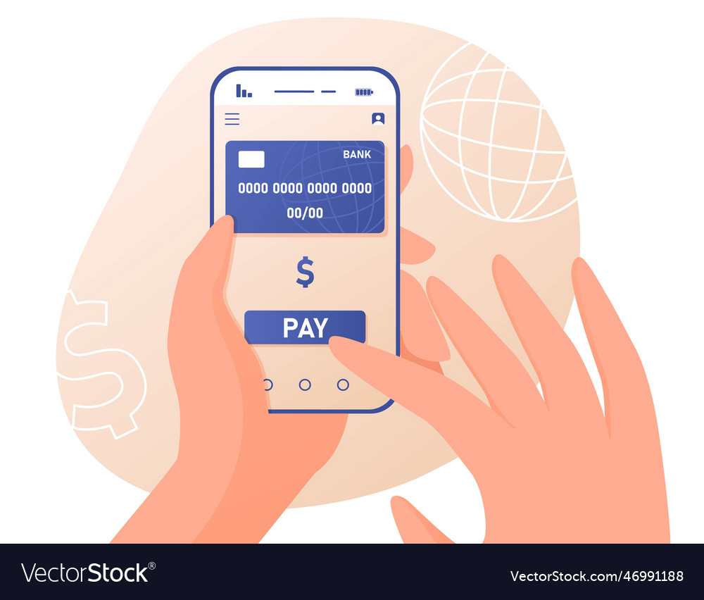 Paying by card Royalty Free Vector Image - VectorStock