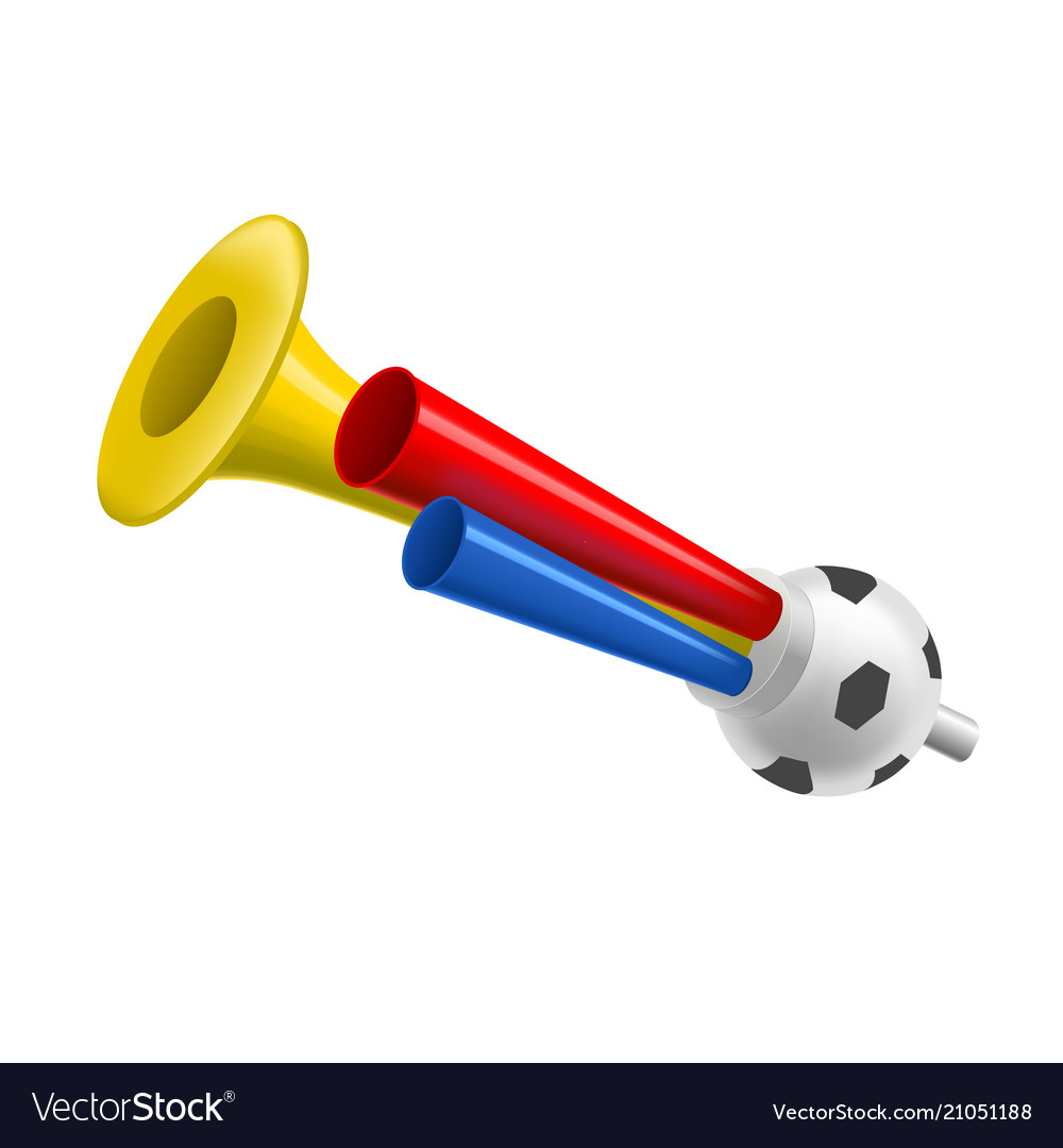 Realistic detailed 3d trumpets football fan Vector Image