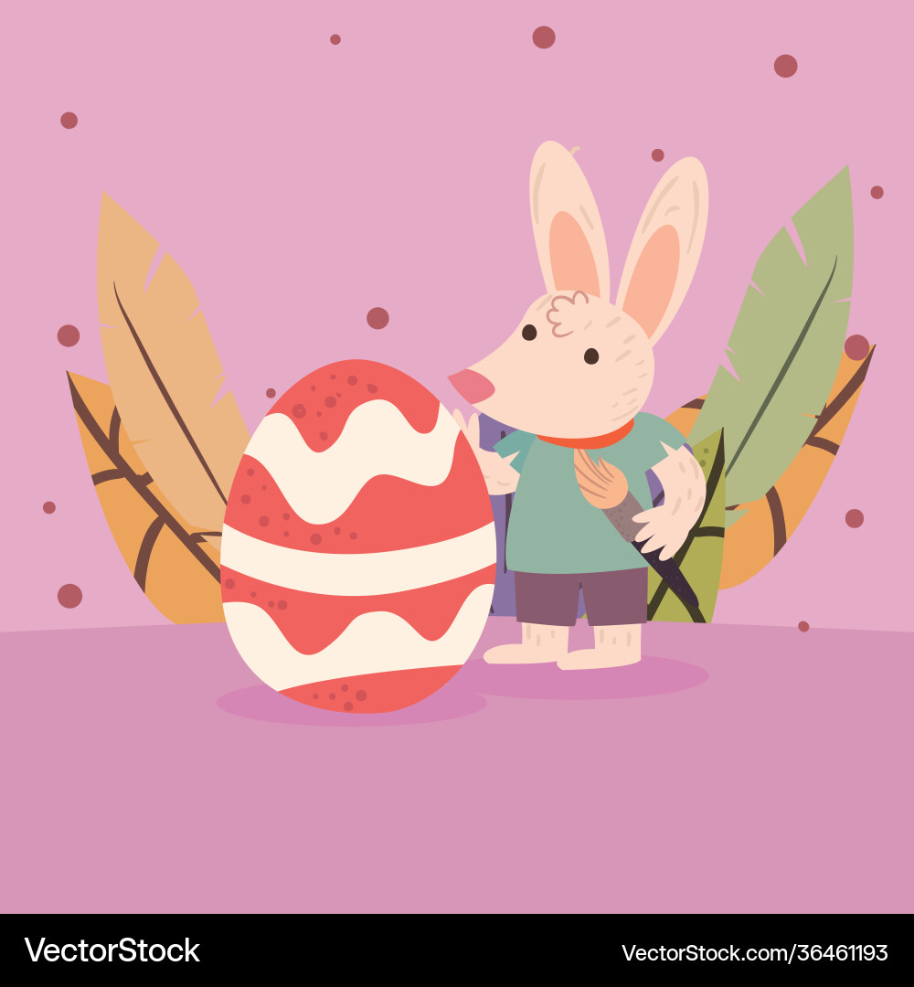 Happy easter rabbit Royalty Free Vector Image - VectorStock