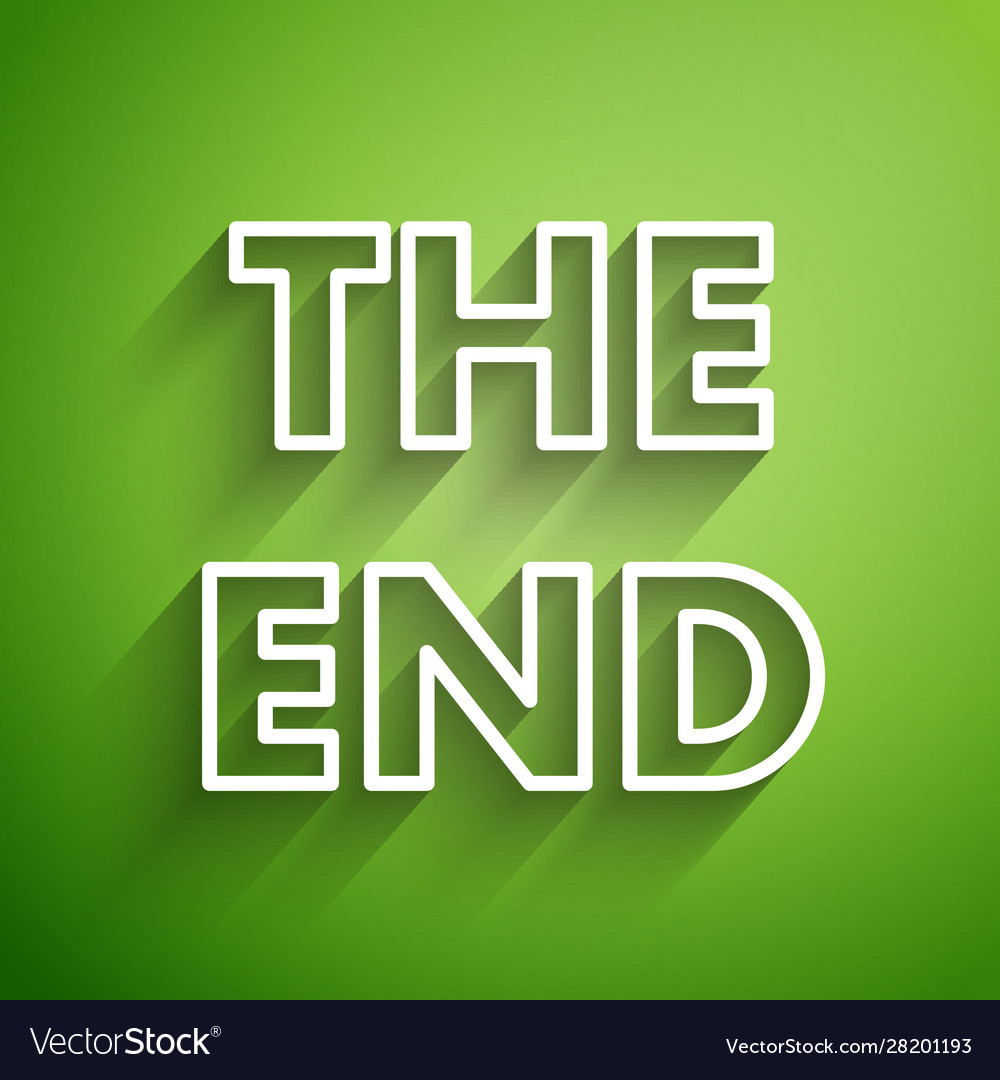 White line the end handwritten inscription icon Vector Image