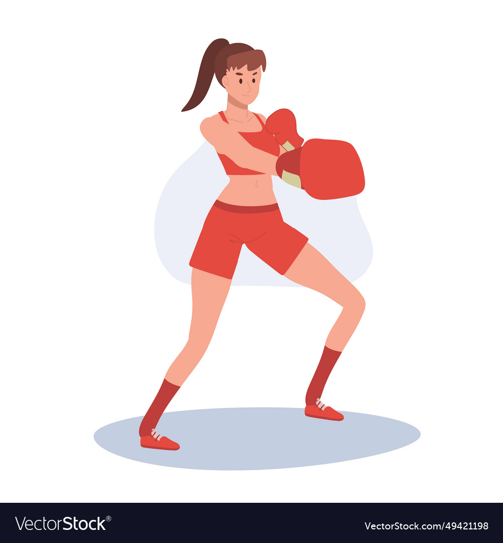 Active sports woman boxing with confidence Vector Image