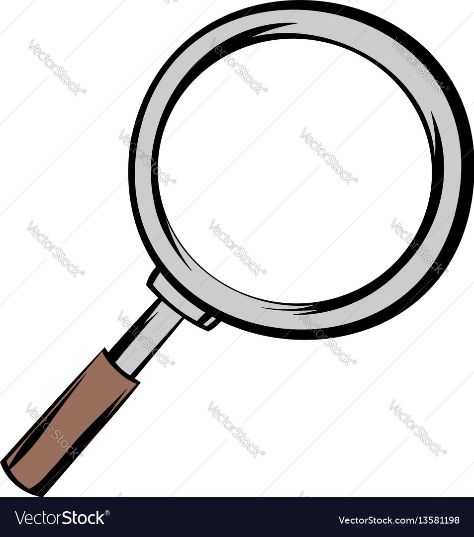 Magnifying Glass Icon Cartoon Royalty Free Vector Image