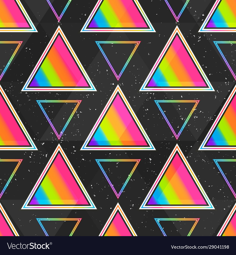 Rainbow triangle seamless pattern Royalty Free Vector Image
