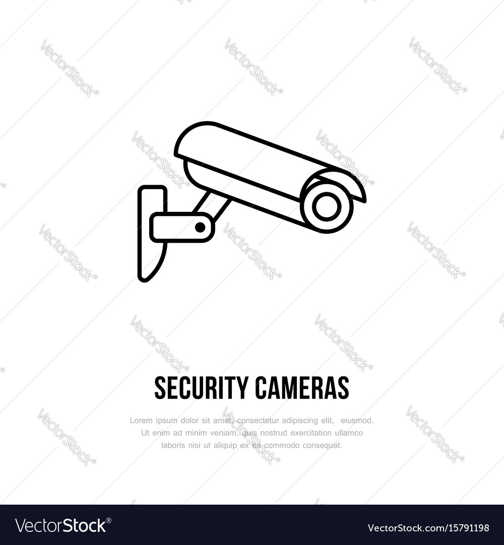 Security camera flat icon safety system